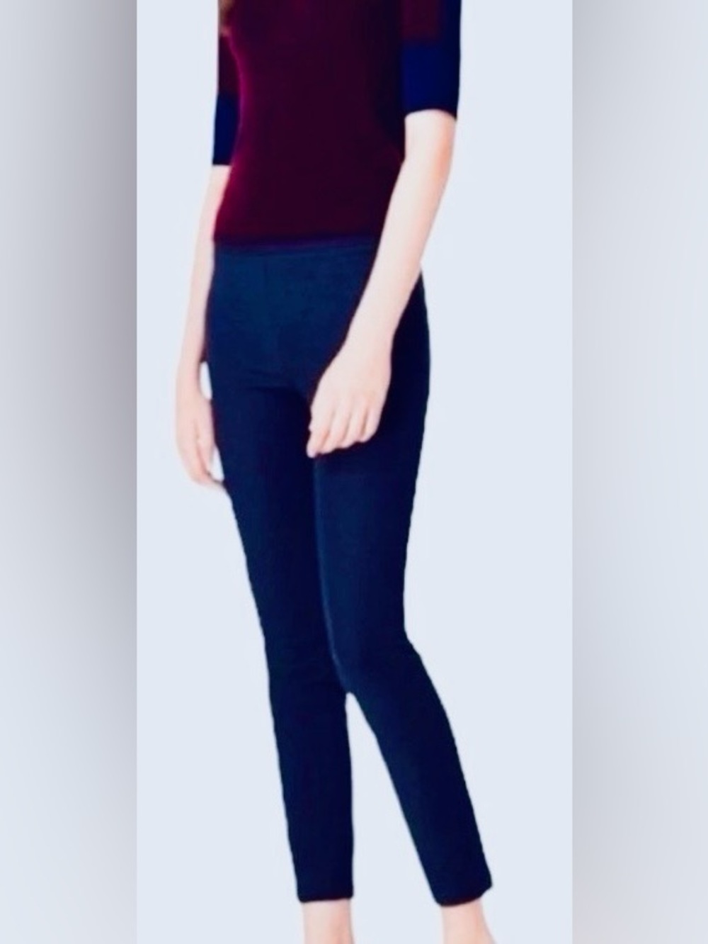 Tory Burch Navy Cropped Ankle Slim Fit Trousers Side Zip Women’s Size 4
